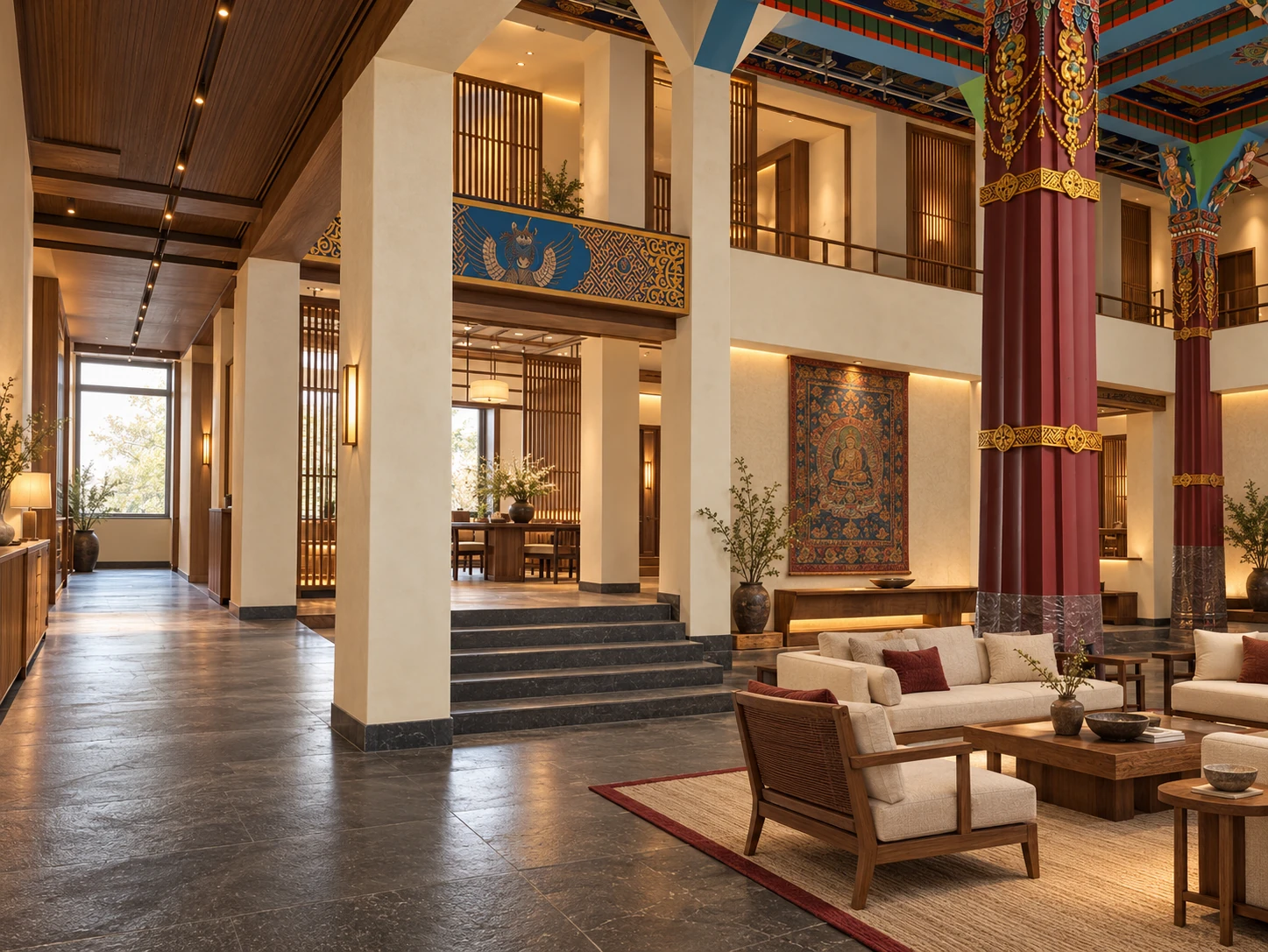 Proposed interior concept showing the intended atmosphere and material palette